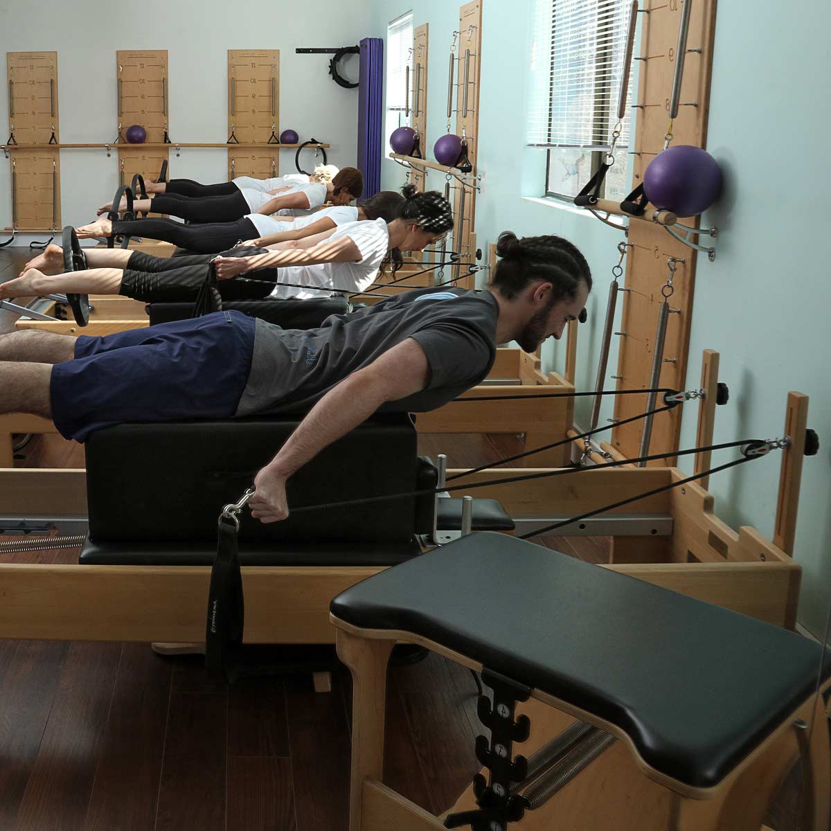 Inspire a class designed to inspire you with the fundamentals of reformer Pilates whilst utilizing, all available apparatus at Pilatestry Studios
