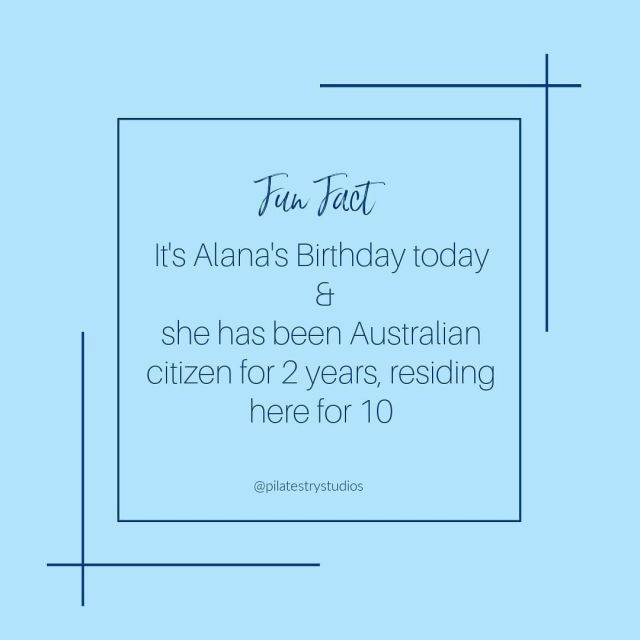 Fun Fact - Happy Birthday Alana!  We love your bright, bubbly personality and your skill set that you bring to the studio! 

Wishing you a wonderful day. May it be filled with belly laughs and lots of love. 

#pilatestrystudios #teacherfunfacts #birthday #inspire #evolve #challenge