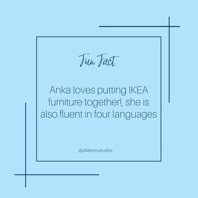 With Anka back from holidays, refreshed and ready to get you moving today.

Just keep in mind that she will be able to help not only with your pilates goals but also putting that piece of Ikea furniture together. 

Fun facts about our teachers! #pilatestrystudios #inspire #evolve #challenge #reformerpilates #northwilloughby #chair #springboard